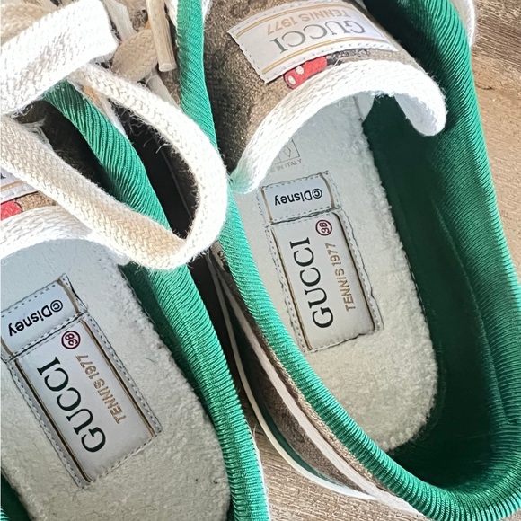 Gucci x Disney Mickey Mouse Athletic Shoes - Green and Cream - Picture 5 of 6